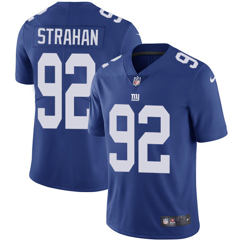 Nike Giants #92 Michael Strahan Royal Blue Team Color Men's Stitched NFL Vapor Untouchable Limited Jersey - Click Image to Close